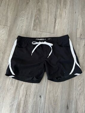 O'Neill Black Athletic Shorts with White Side Trim